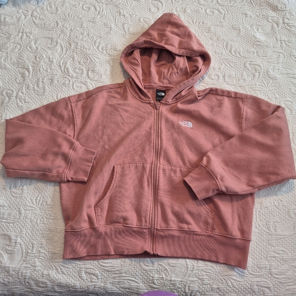 North Face women's Large Evolution hoodie full-zip Dusty Rose VVGUC